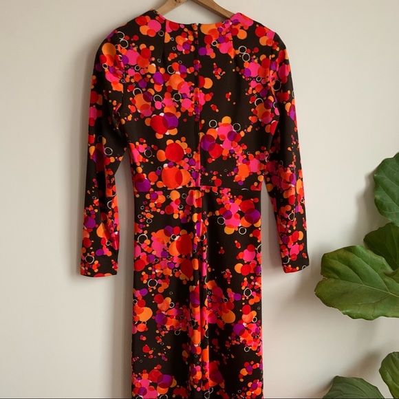 Vtg Maxi Dress Handmade Long Sleeves Multicolored - Picture 10 of 16